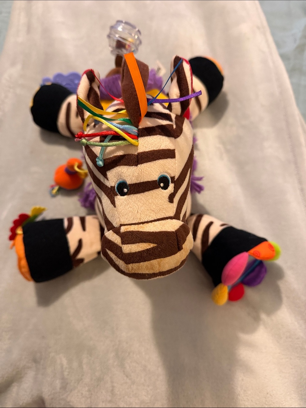 K's Kids Ryan Striped Zebra Plush Activity Toy - Multicolor